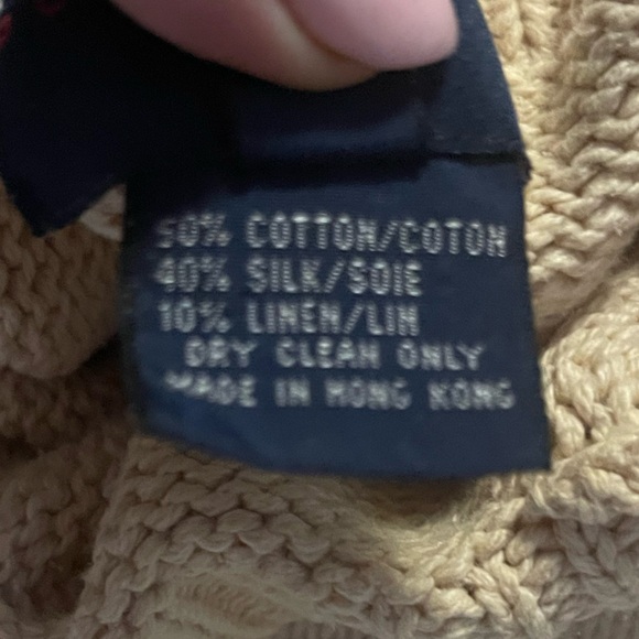 Ralph Lauren beige turtleneck sweater with elbow patches and horse detail - Picture 7 of 8